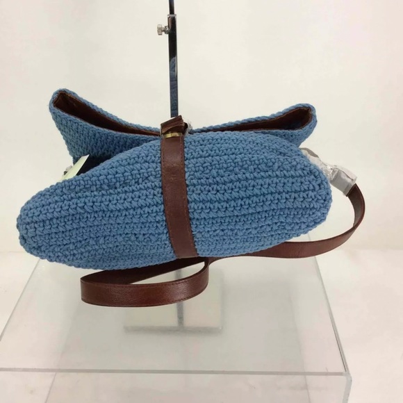 Anabaglish Yolanda Blue Knit Fold-over Crossbody - Picture 3 of 10